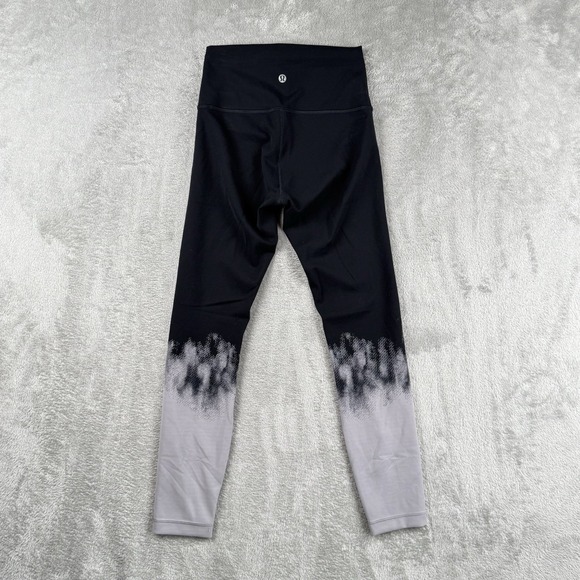Lululemon Wunder Train High Rise Tight Leggings Size 4 Black Gray 5" Inseam‎ - Picture 1 of 8